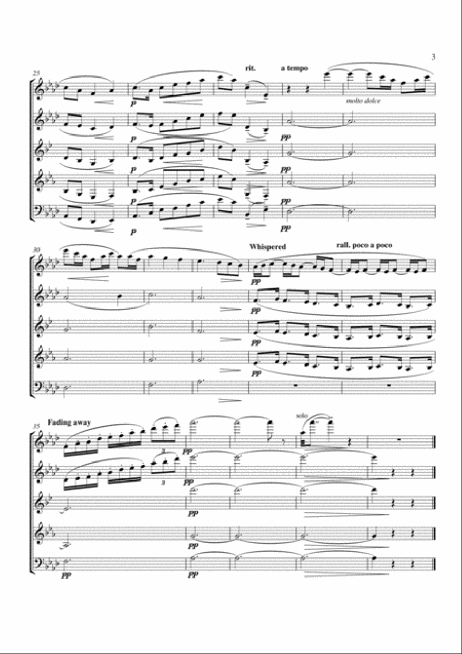 La fille aux cheveux de lin Woodwind Quintet scores gallery preview page 3