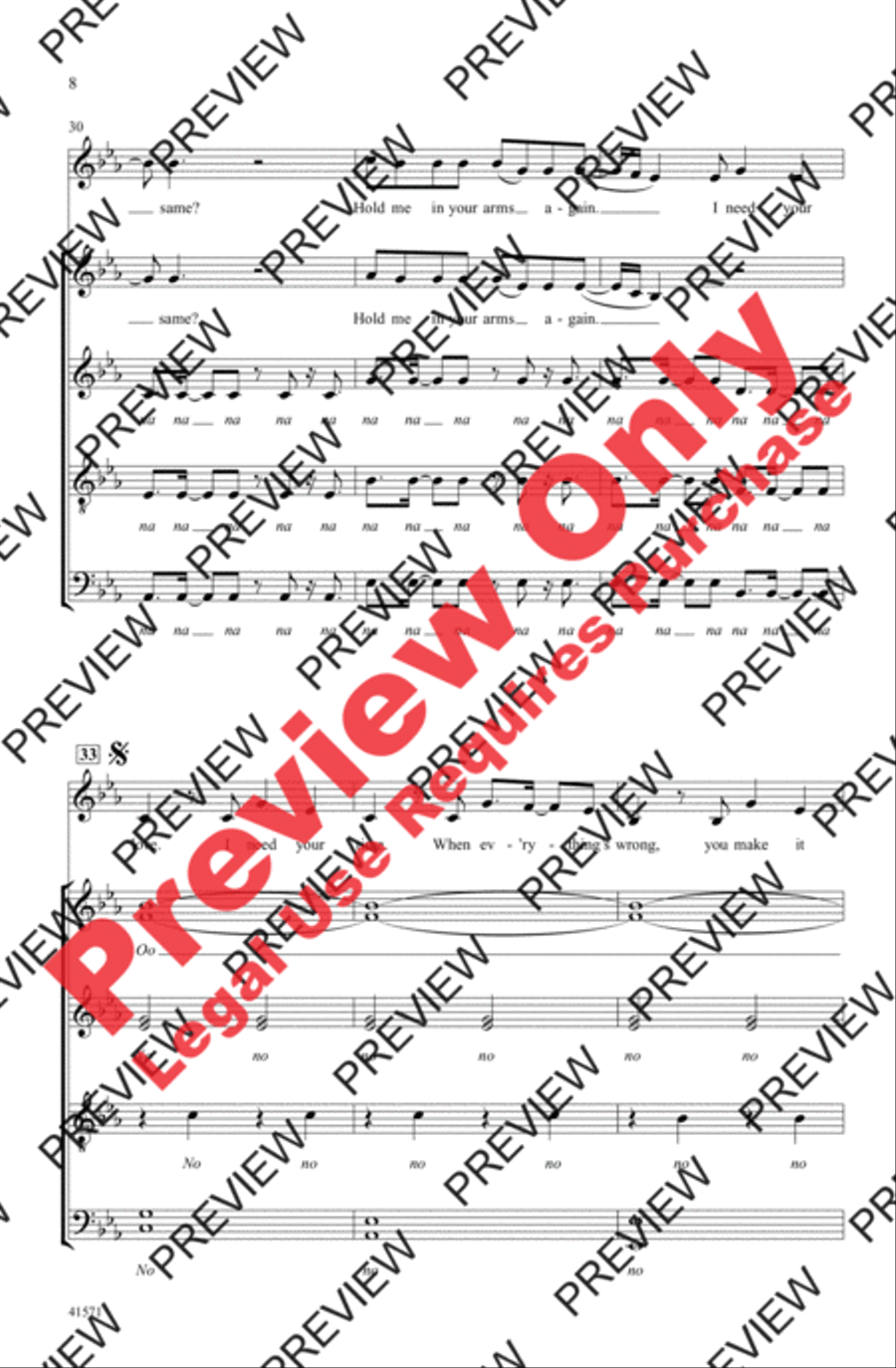 I Need Your Love 4-Part scores gallery preview page 8