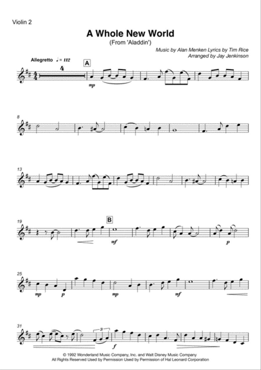 A Whole New World (from 'Aladdin') String Quartet scores gallery preview page 4