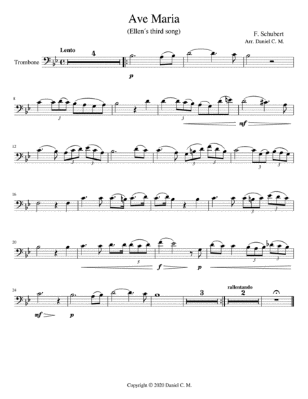 Ave Maria for trombone and piano (simplified) image number null