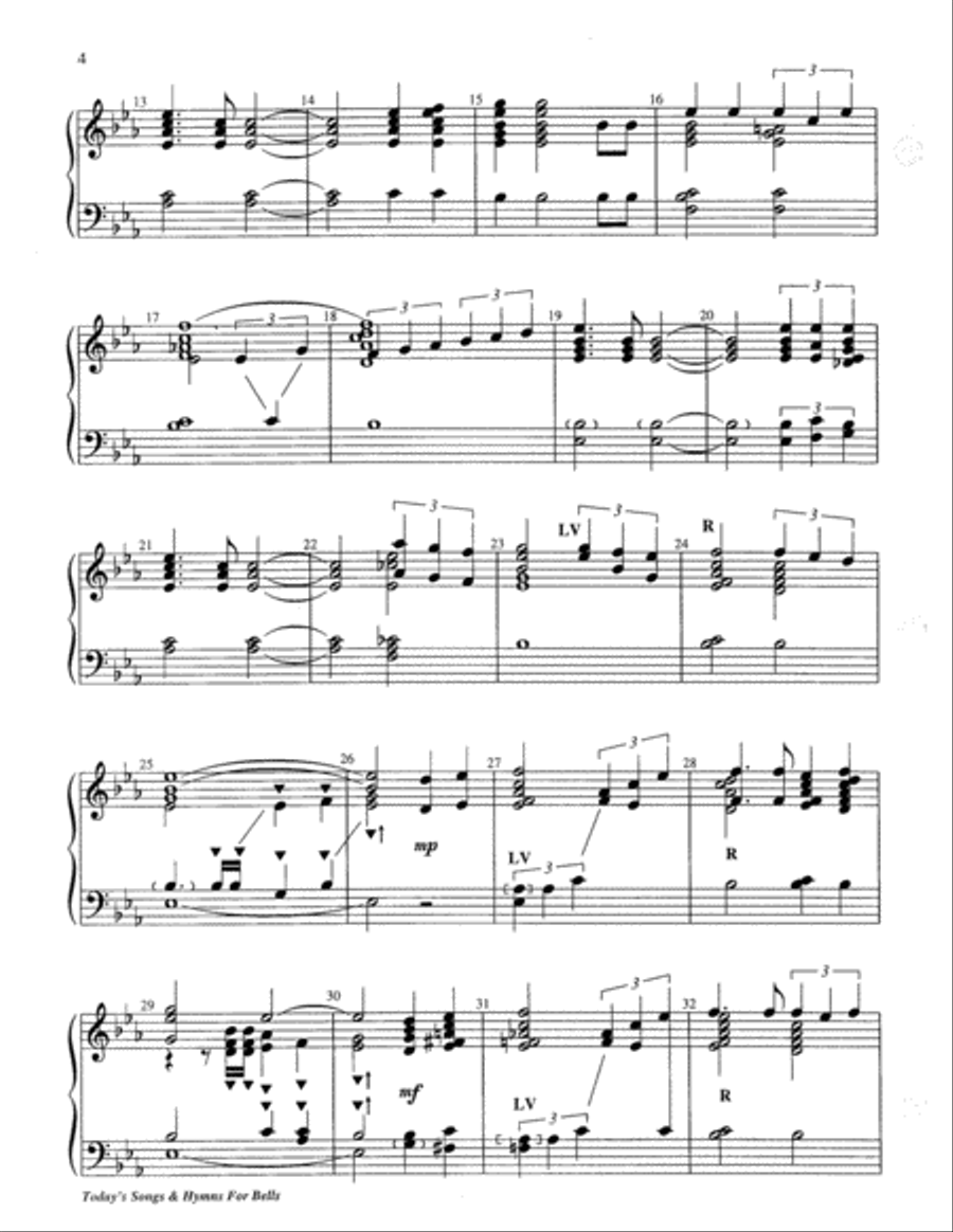 Today's Songs and Hymns for Bells 3-Octaves scores gallery preview page 4