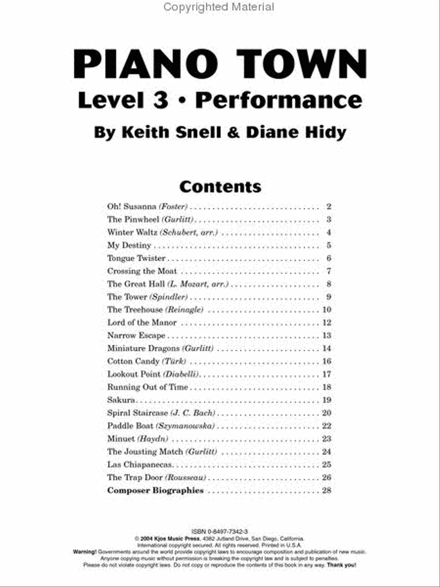 Piano Town, Performance - Level 3 Piano Method scores gallery preview page 2