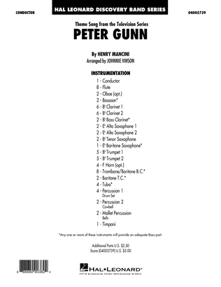 Book cover for Peter Gunn (arr. Johnnie Vinson) - Conductor Score (Full Score)