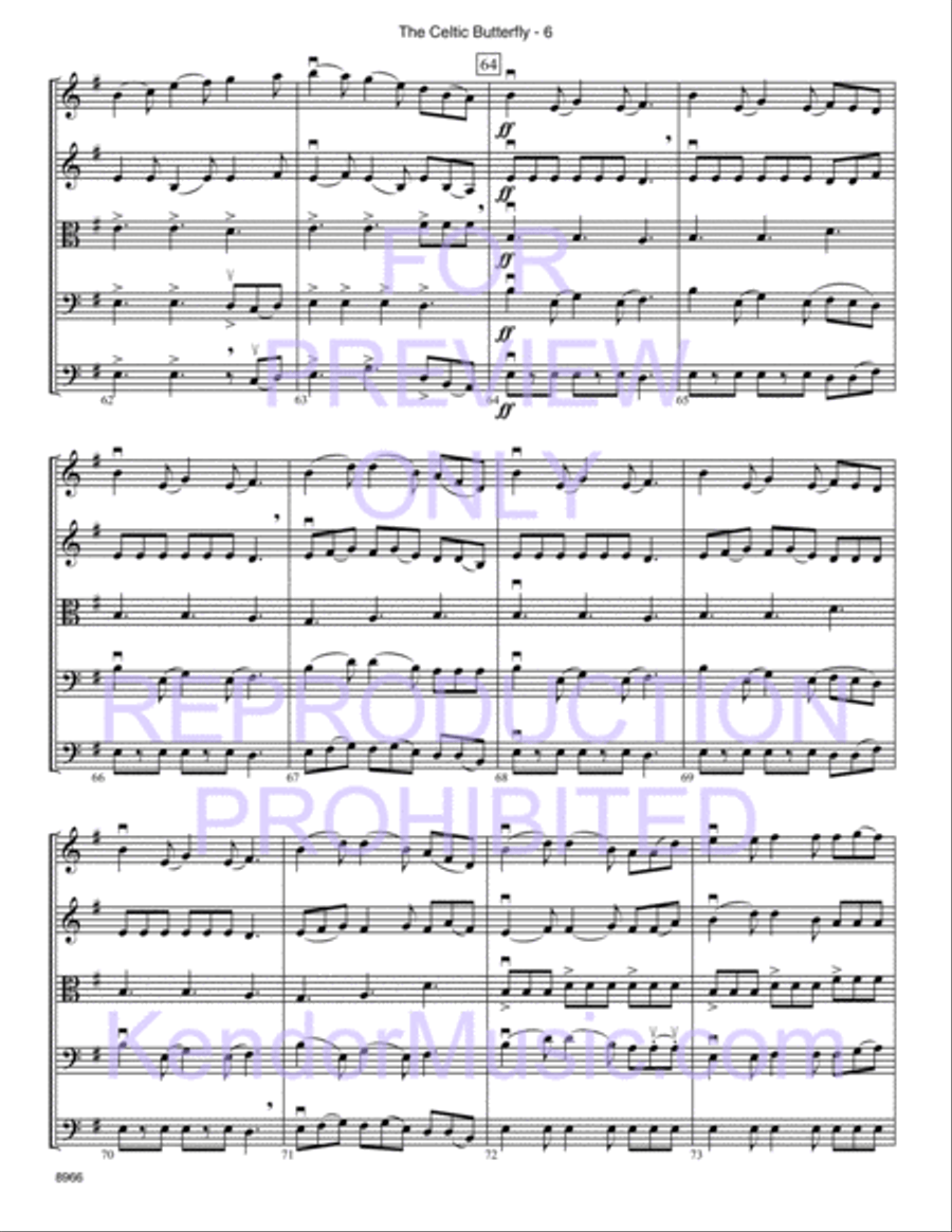 Celtic Butterfly, The (Junior Edition) (Full Score) String Orchestra scores gallery preview page 7