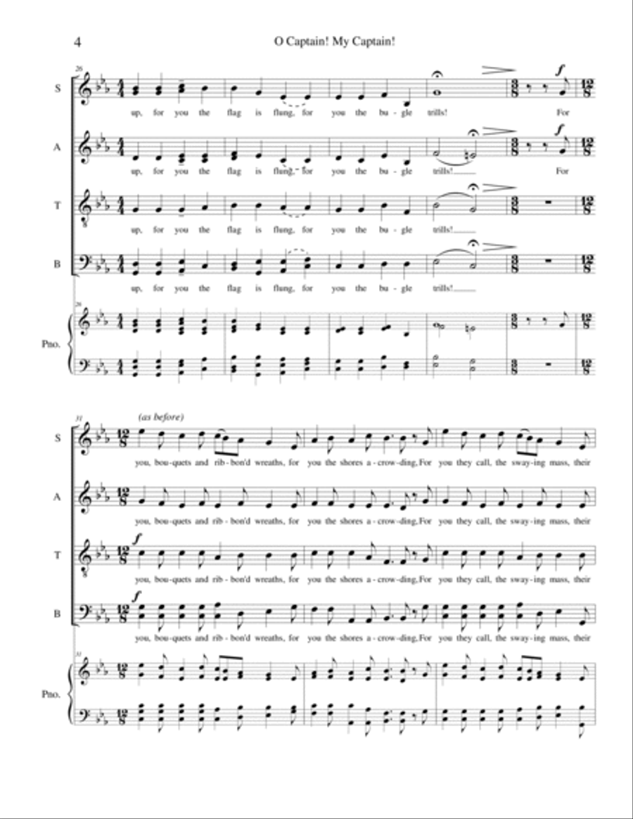 O Captain! My Captain! A Cappella scores gallery preview page 4