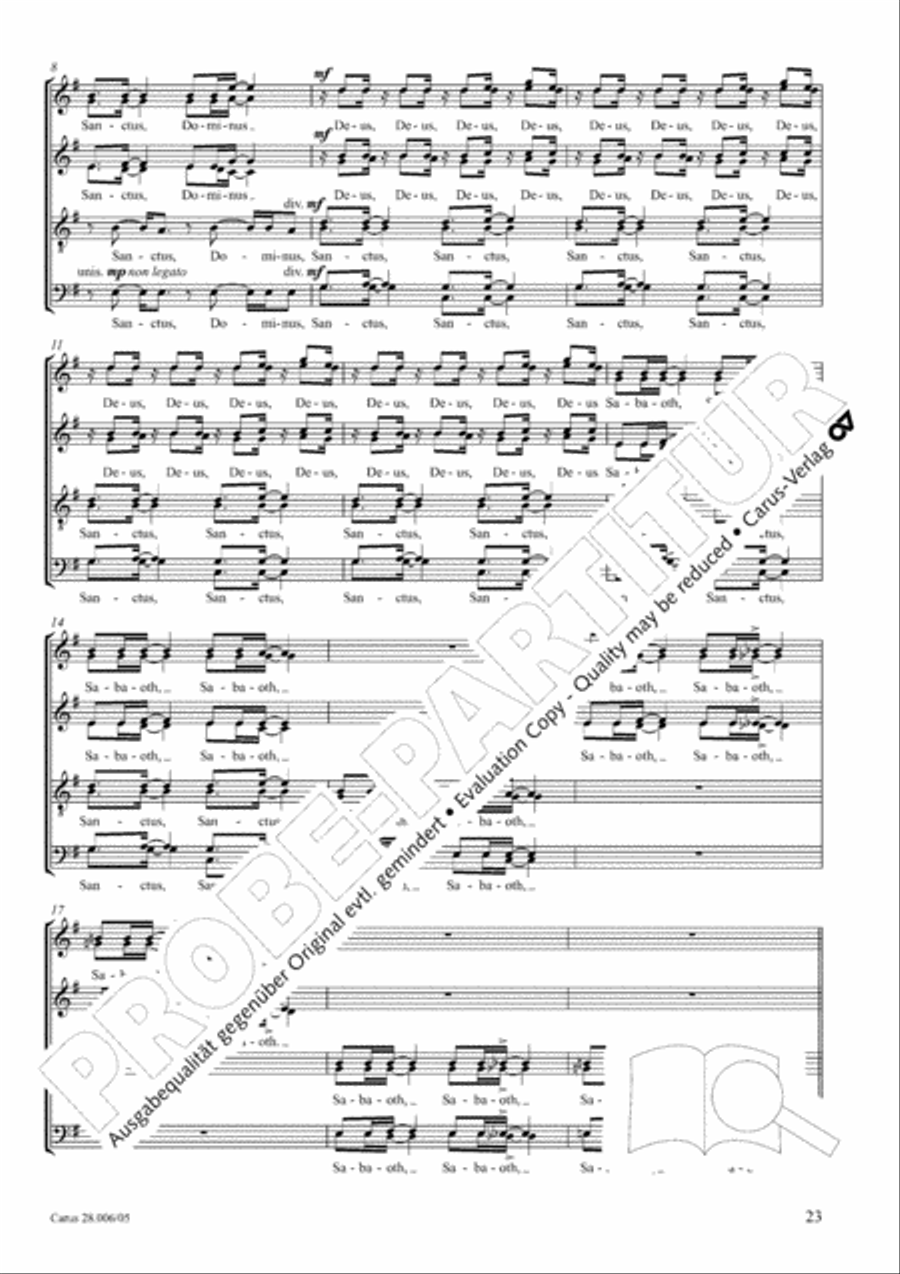 Pastoral Mass 4-Part scores gallery preview page 24