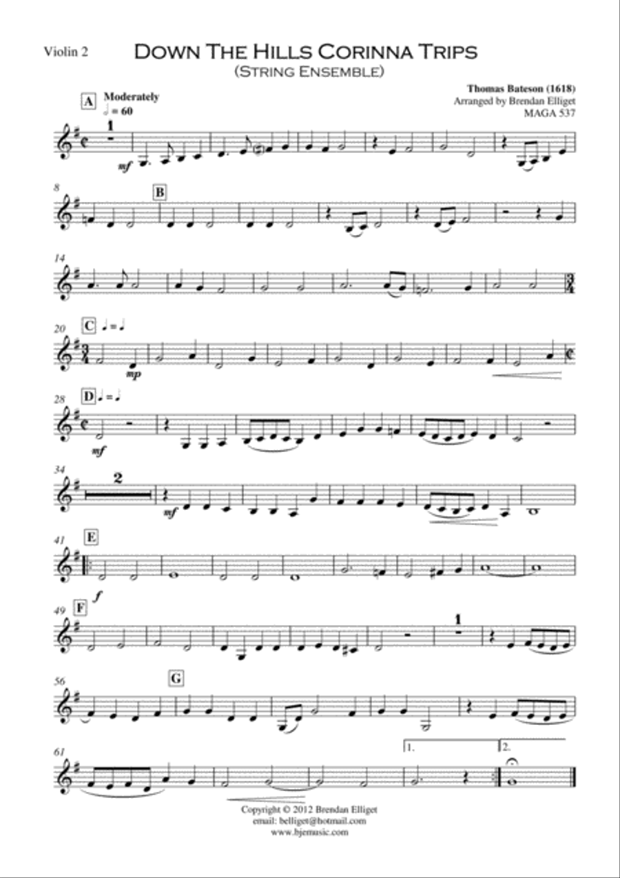 Down The Hills Corinna Trips String Ensemble Score and Parts PDF String Orchestra scores gallery preview page 4