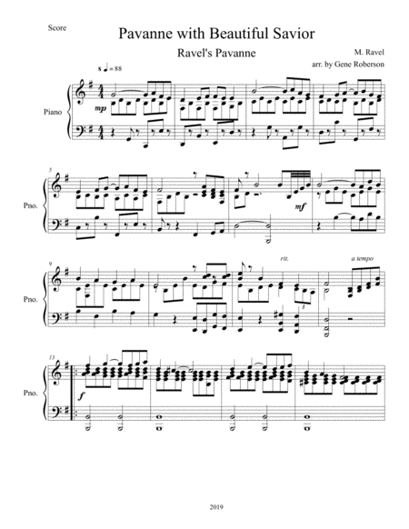 Pavane - Beautiful Savior Piano Solo