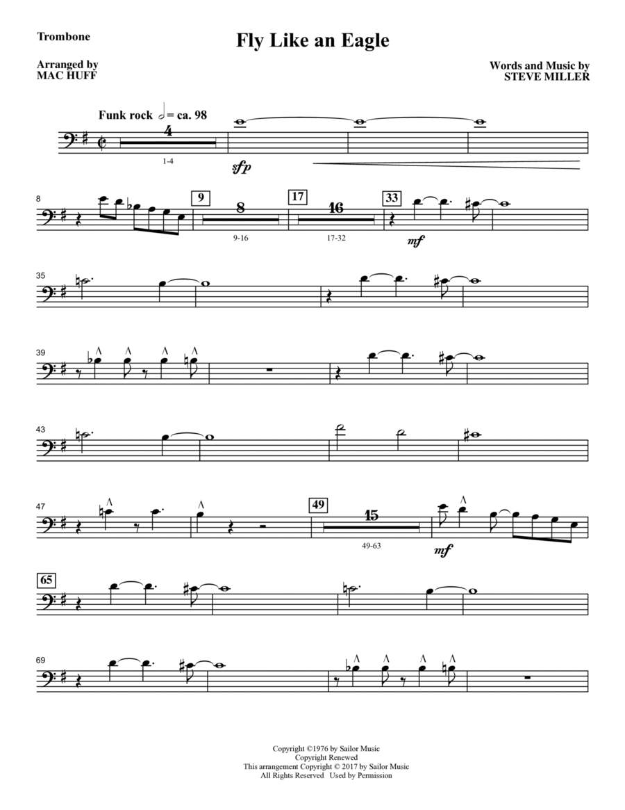 Fly Like an Eagle - Trombone Choir scores gallery preview page 1