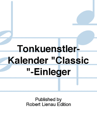 Tonkuenstler-Kalender "Classic"-Einleger
