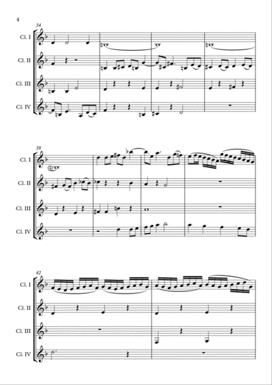 FUGUE IN D MINOR Woodwind Quartet scores gallery preview page 4