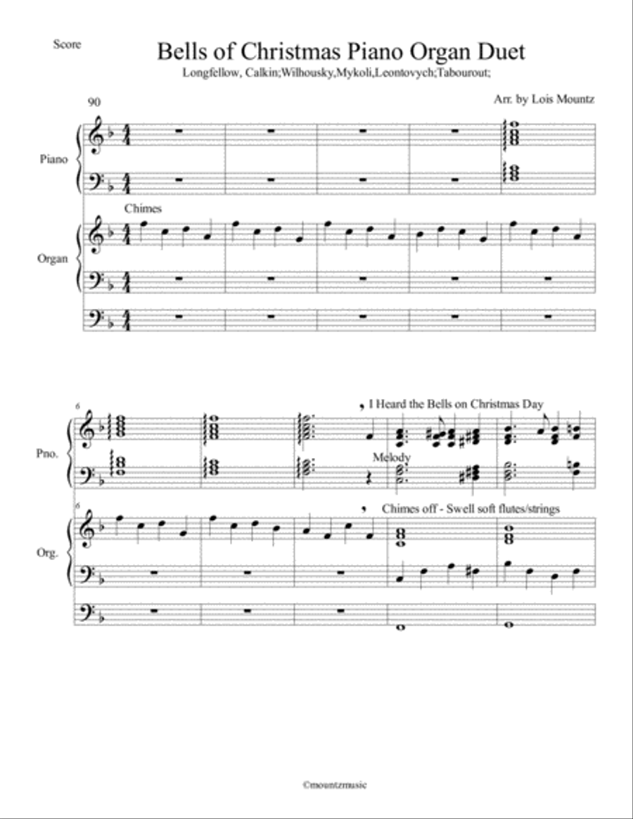 Bells of Christmas Medley for Piano and Organ