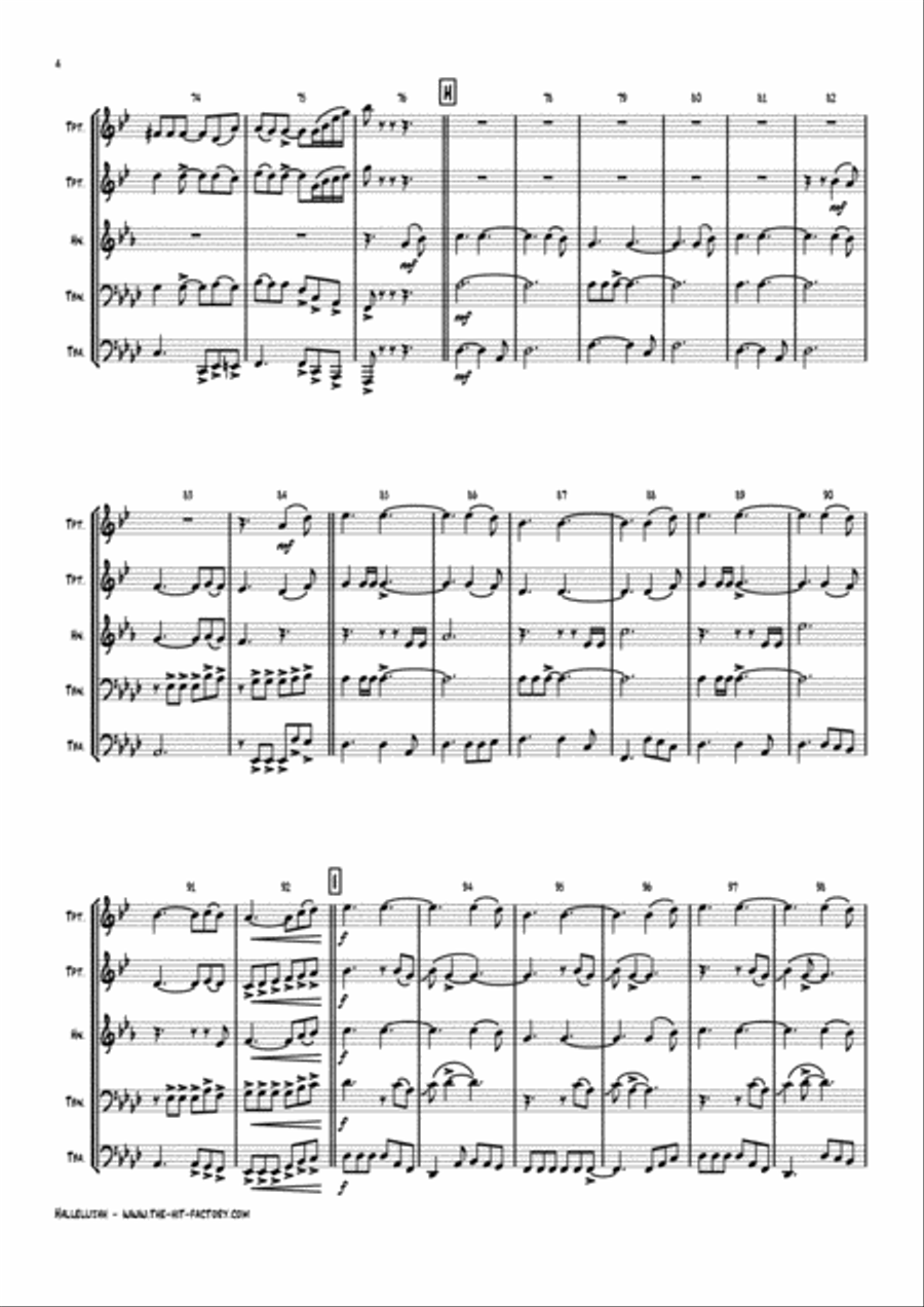 Hallelujah Euphonium scores gallery preview page 4