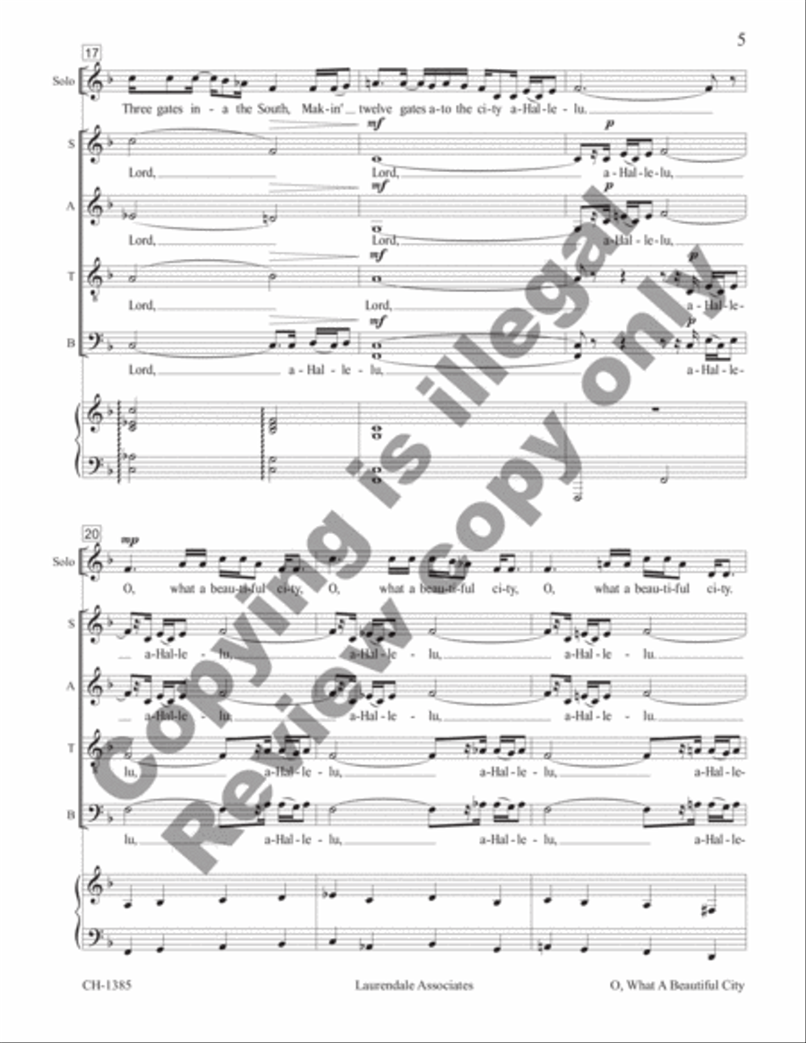O, What a Beautiful City O, What a Beautiful City Choir scores gallery preview page 5