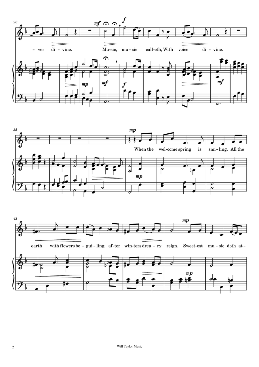 ART THOU TROUBLED high voice F Piano, Vocal scores gallery preview page 2