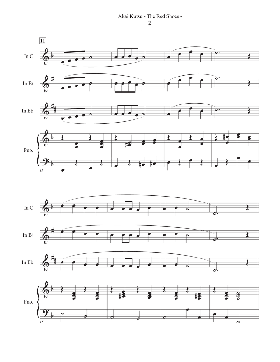 Akai Kutsu - Red Shoes - Alto Saxophone scores gallery preview page 2
