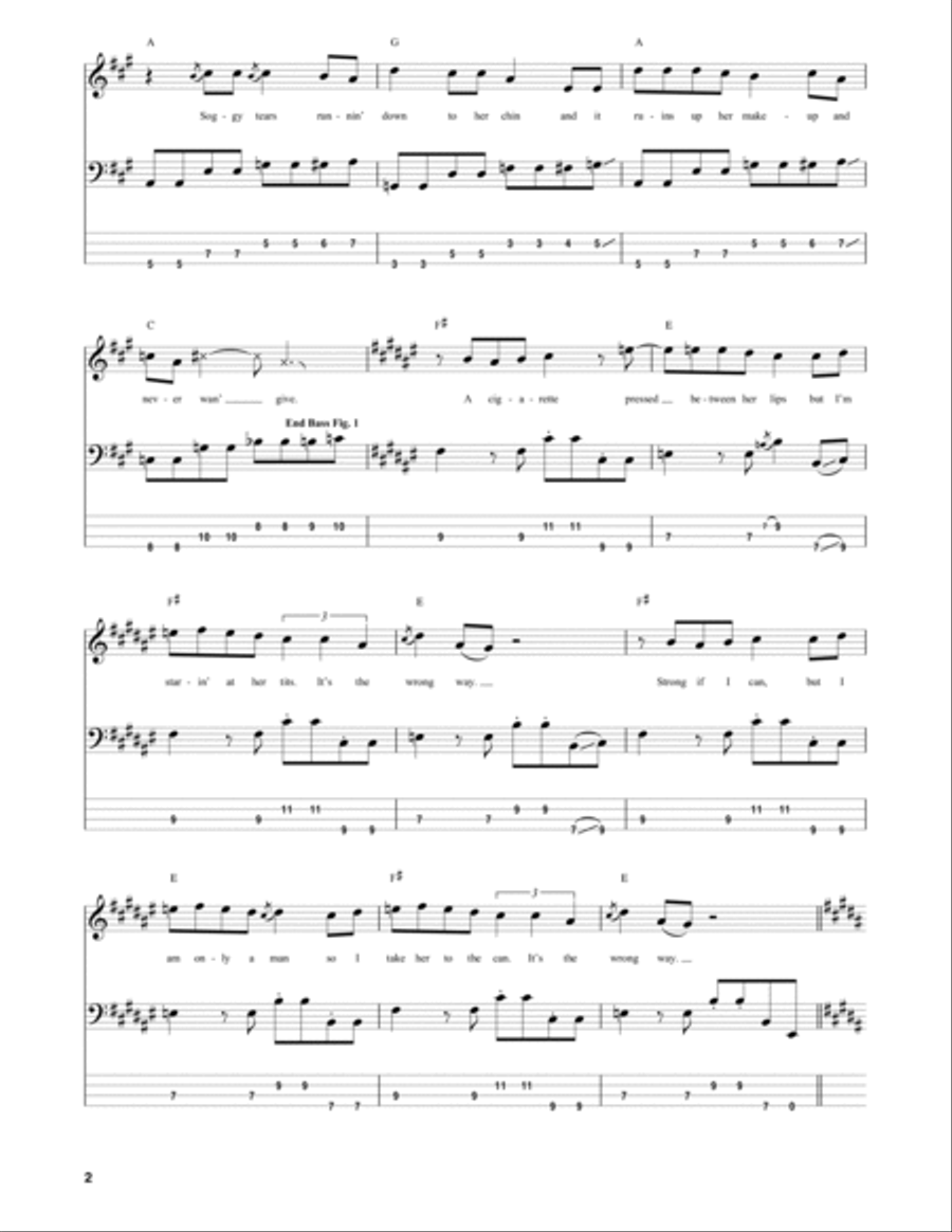 Wrong Way Guitar Tablature scores gallery preview page 2