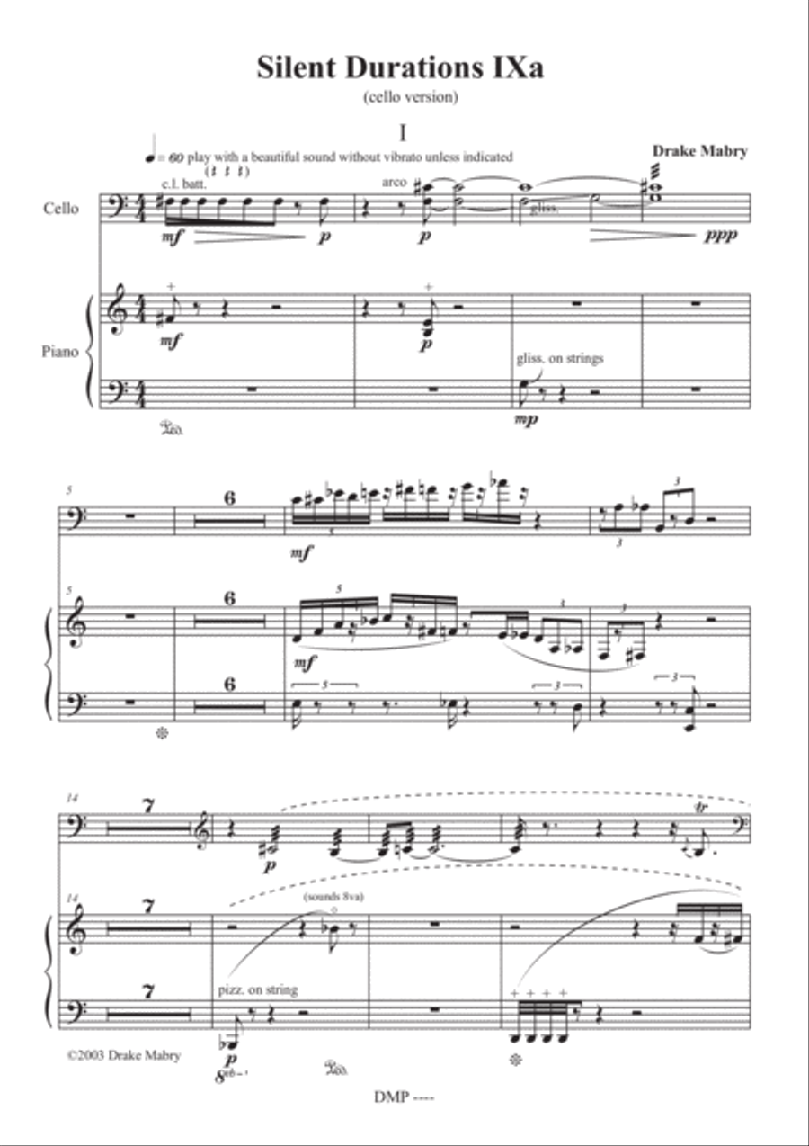 Silent Durations IXa (a Zen experience) Piano scores gallery preview page 1