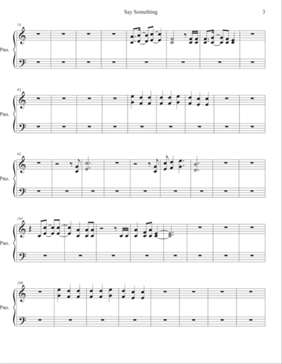 Say Something Easy Piano scores gallery preview page 3