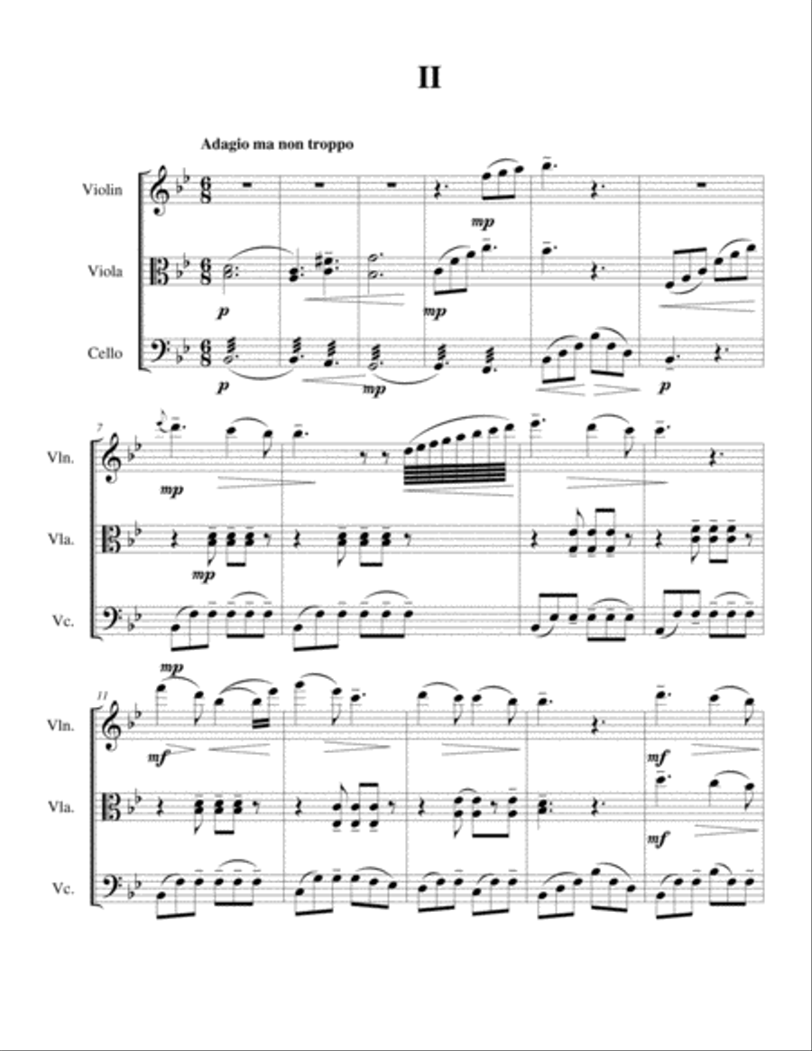 String Trio No 1 in C minor, Op 3 Mvmt 2 String Trio scores gallery preview page 1