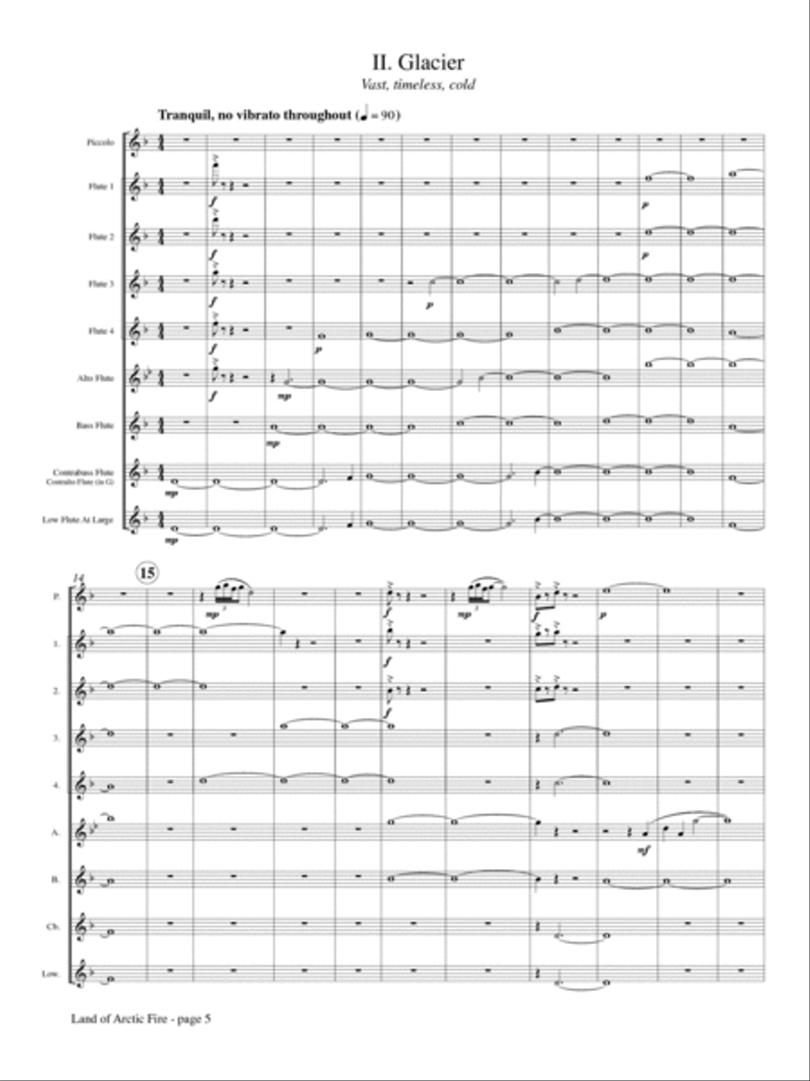 Land of Arctic Fire for Flute Choir Flute Choir scores gallery preview page 3