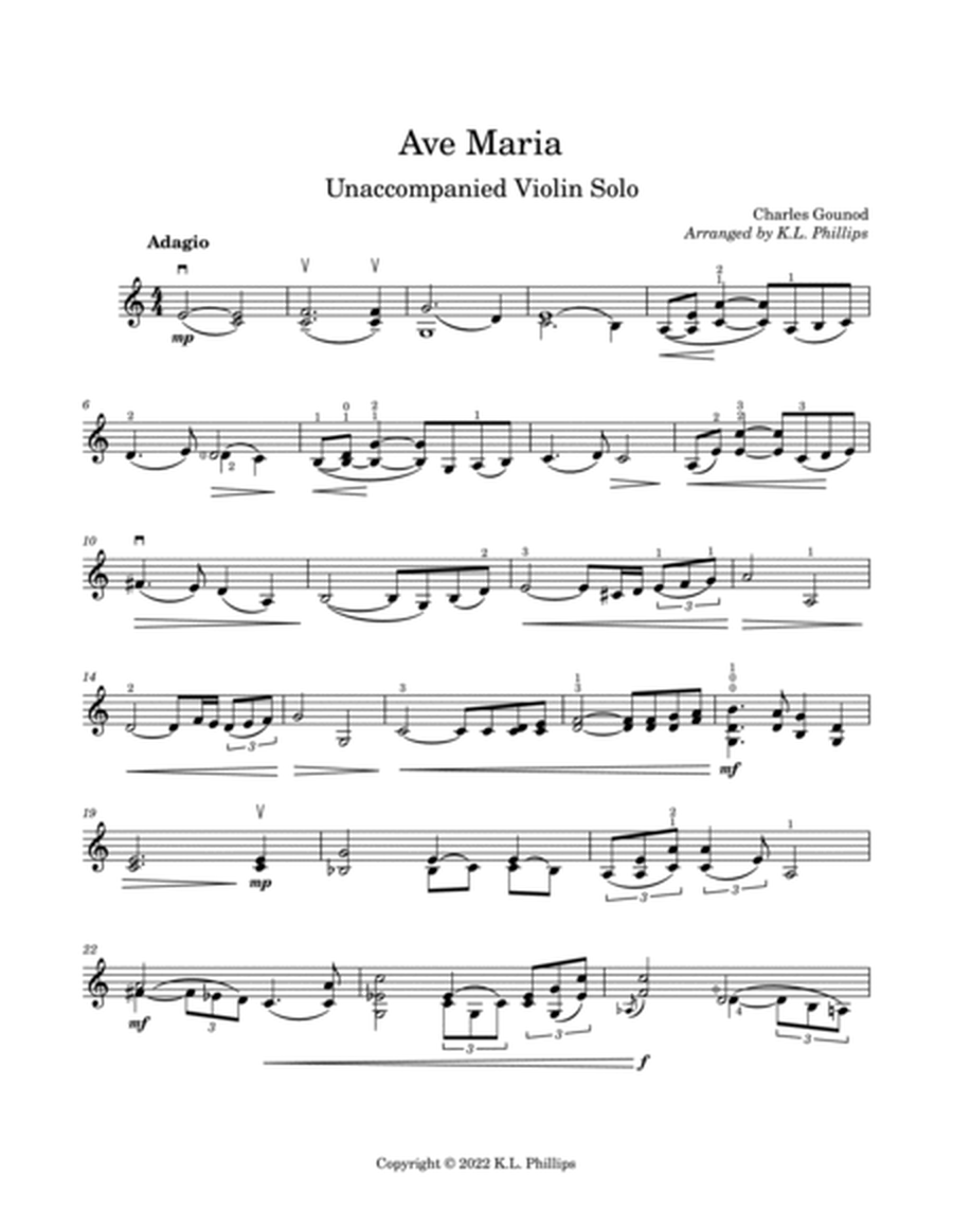 Ave Maria - Unaccompanied Violin Solo image number null