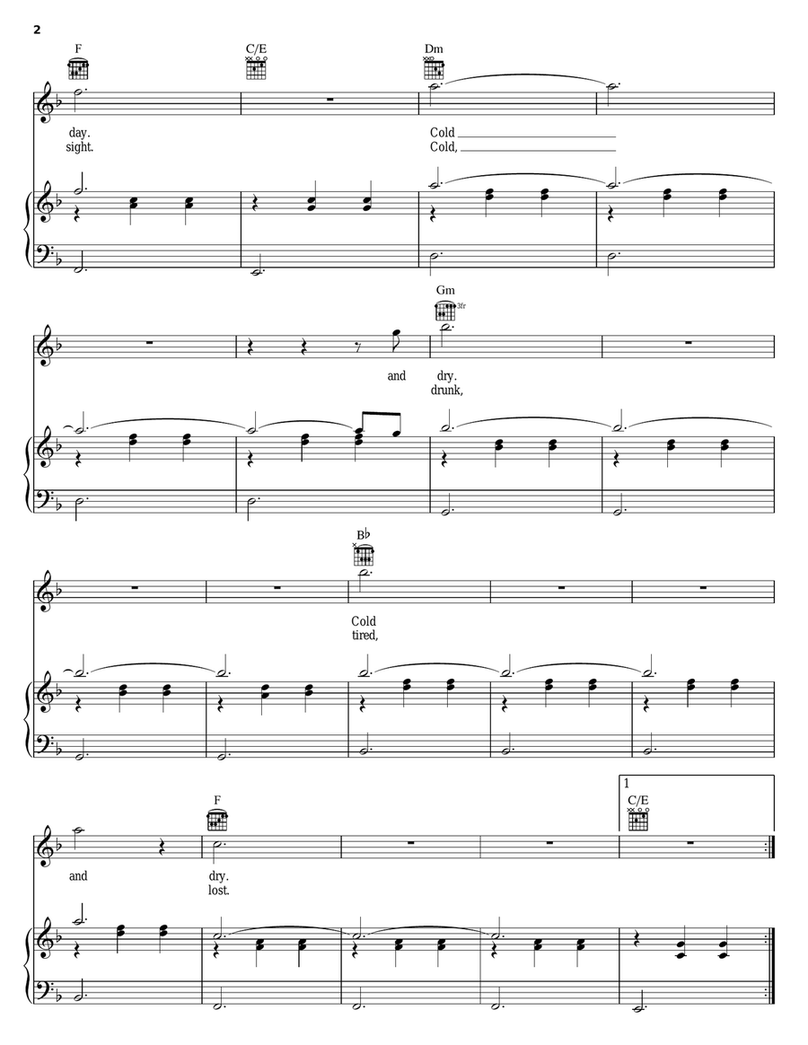 Over My Shoulder Over My Shoulder Piano, Vocal, Guitar scores gallery preview page 2