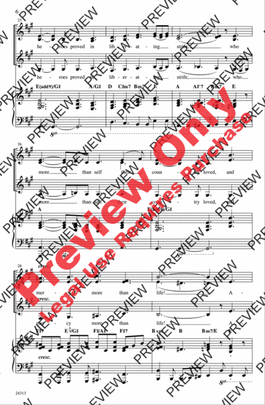 America, the Beautiful Women's Choir scores gallery preview page 6