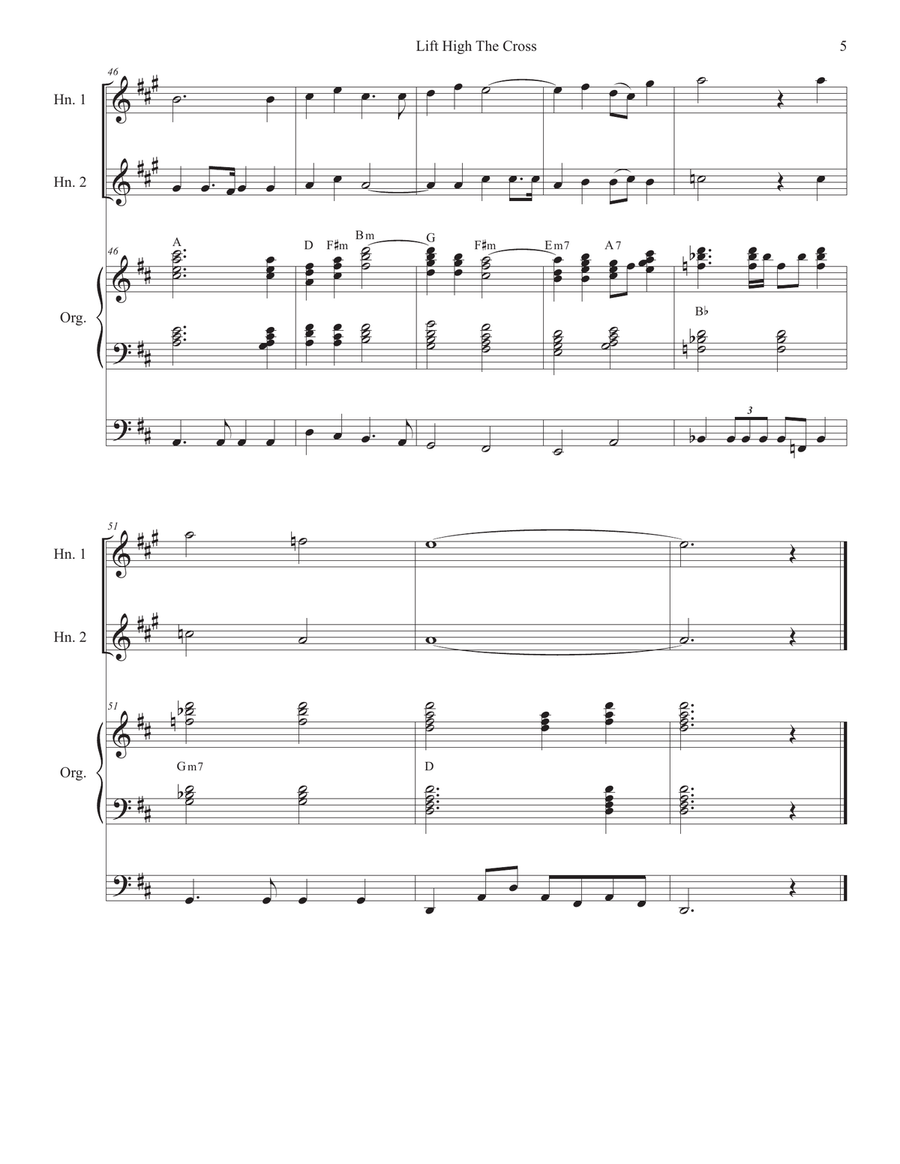 Lift High The Cross (French Horn Duet) Brass Duet scores gallery preview page 5