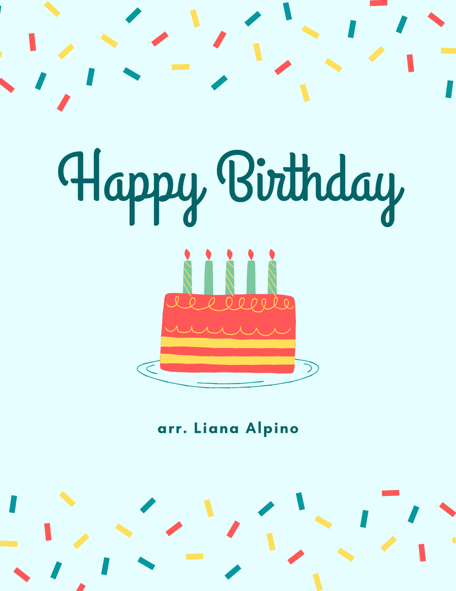 Happy Birthday (for solo harp) Harp scores gallery preview page 1