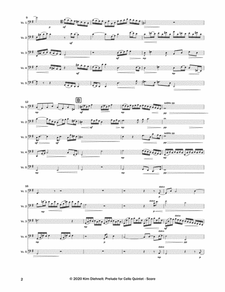 Bach Prelude for Cello Quintet (Score) - Score Only image number null