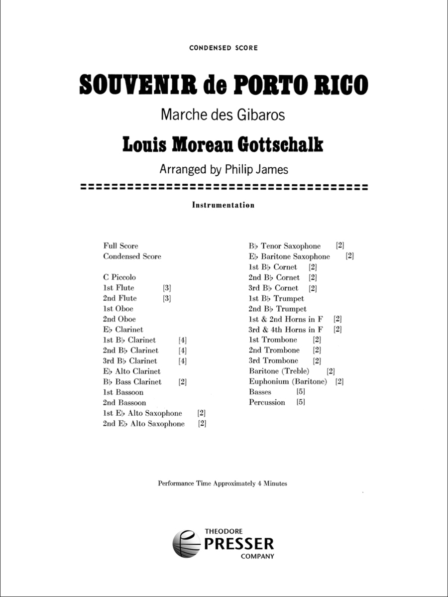 Souvenir De Puerto Rico Souvenir De Puerto Rico Concert Band scores gallery preview page 1