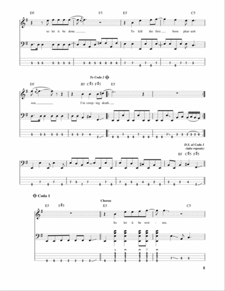 Creeping Death Guitar Tablature scores gallery preview page 5
