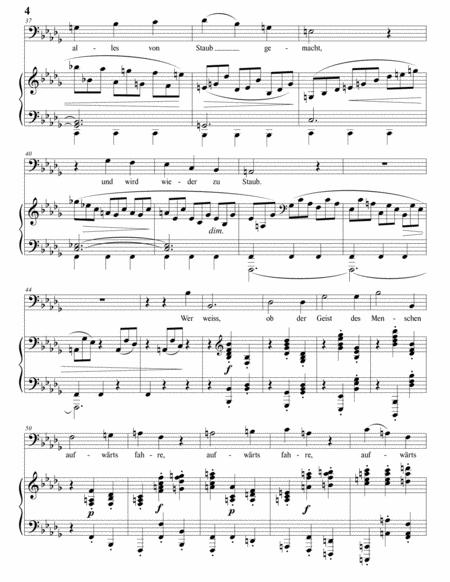 Denn es gehet dem Menschen wie dem Vieh, Op. 121 no. 1 (B-flat minor, bass clef) by Johannes Brahms Voice - Digital Sheet Music