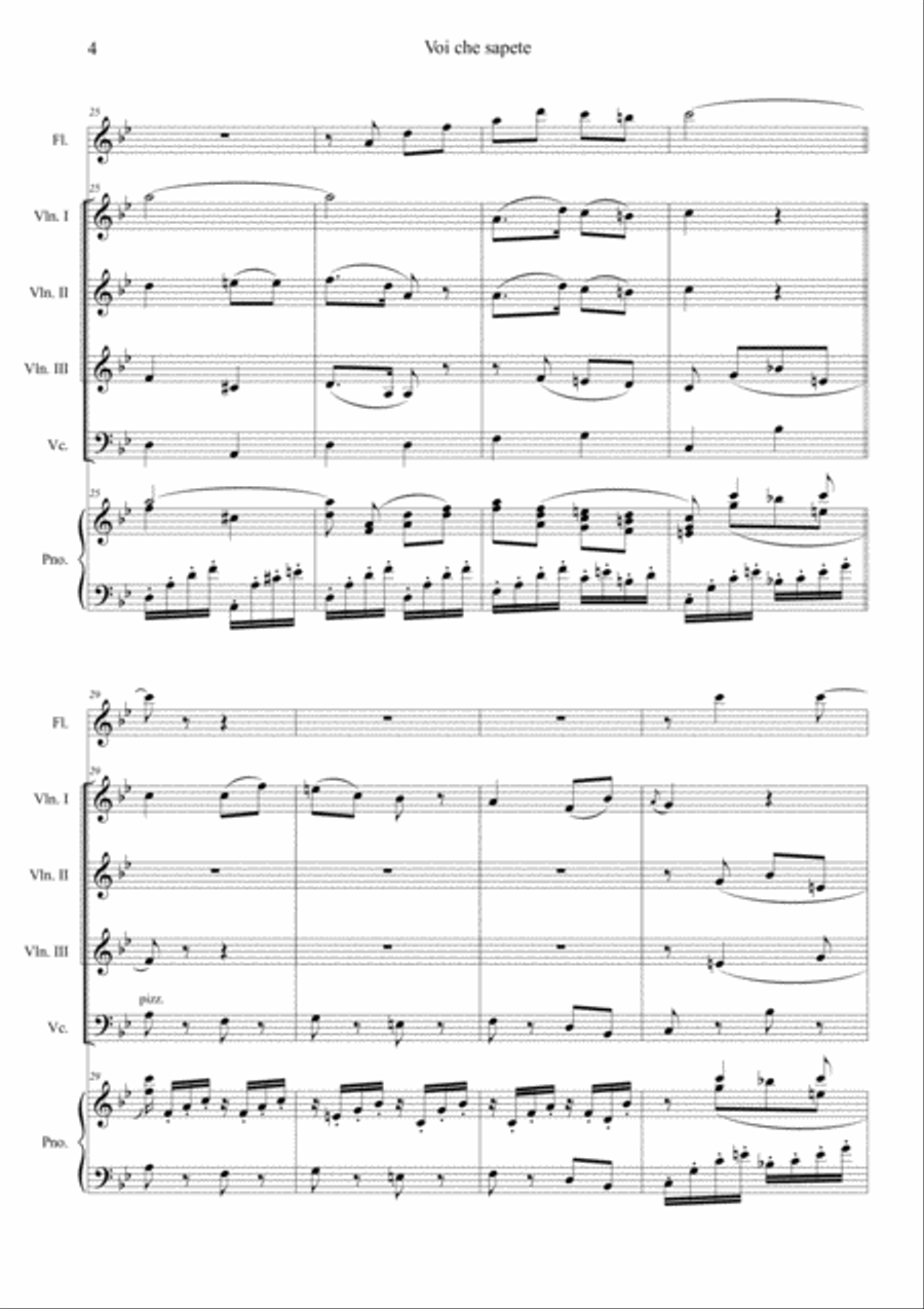 Voi che sapete (The Marriage of Figaro, Act 2 no.11) Orchestra scores gallery preview page 4