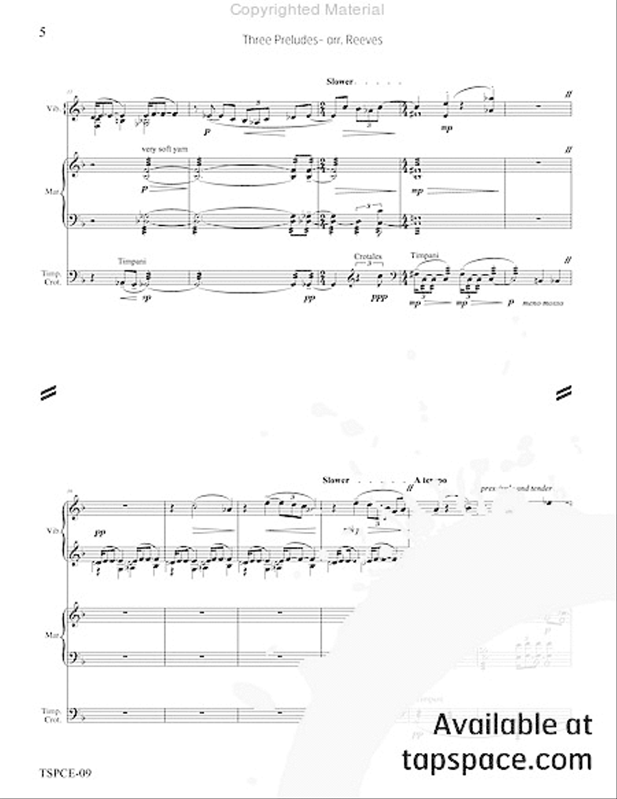 Three Preludes Percussion Ensemble scores gallery preview page 9