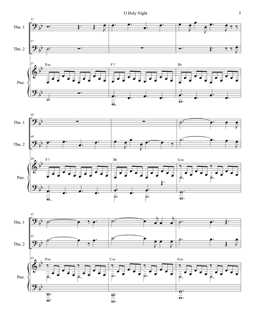 O Holy Night (Trombone Duet) Trombone Duet scores gallery preview page 6