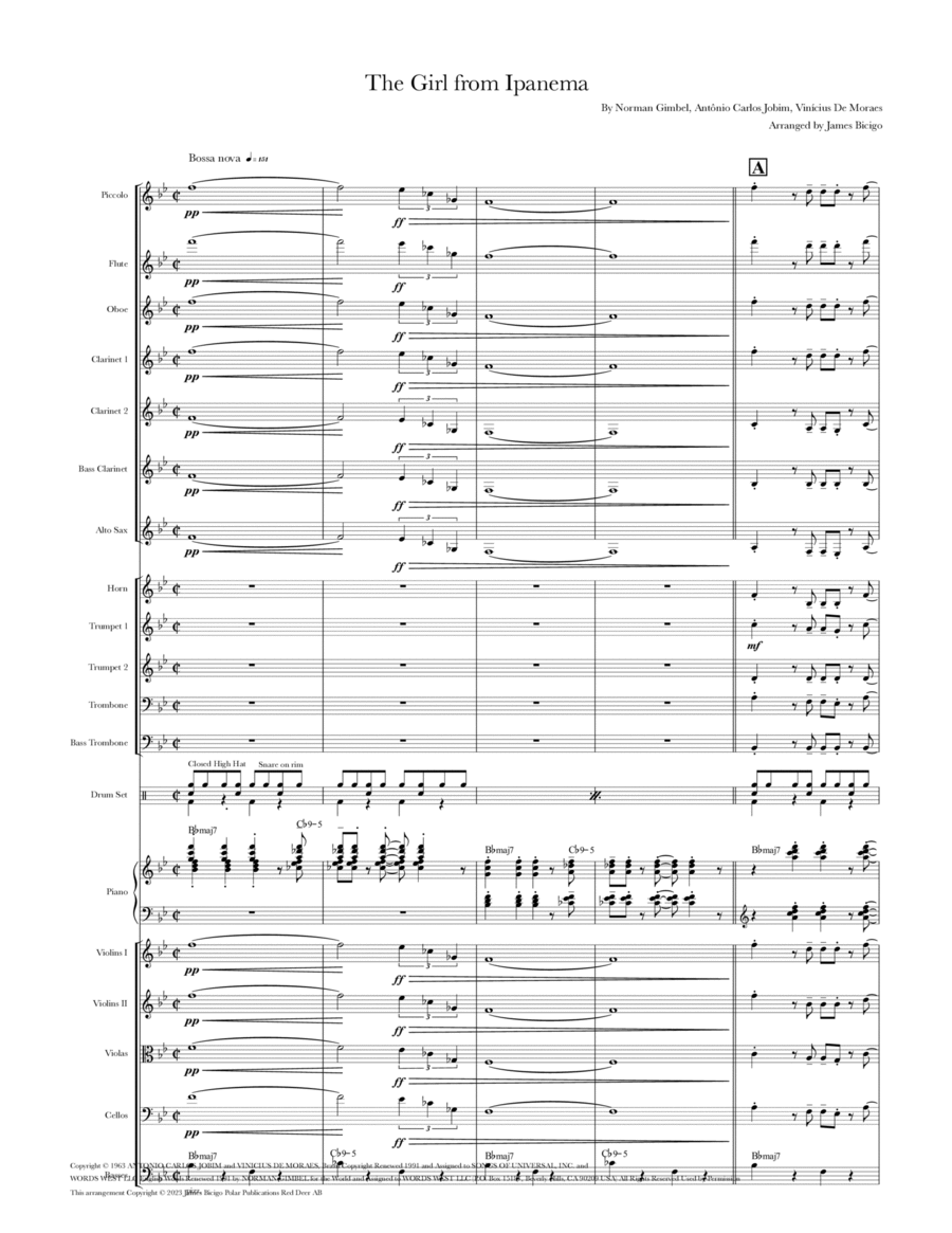 The Girl From Ipanema (Garôta De Ipanema) Chamber Music scores gallery preview page 1