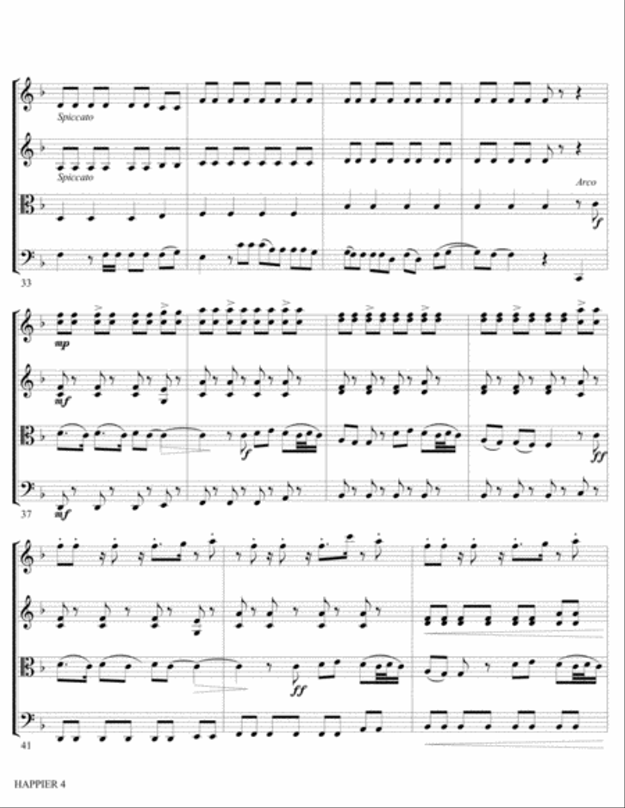 Happier Happier String Quartet scores gallery preview page 4