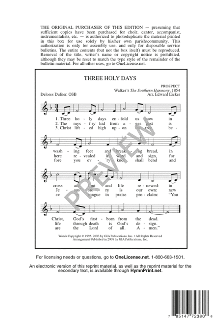 Three Holy Days / The Lone, Wild Bird 3-Part scores gallery preview page 8