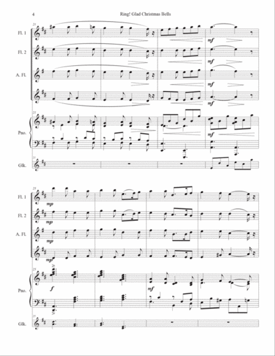 Ring Glad Christmas Bells - flute ensemble Ring Glad Christmas Bells - flute ensemble Woodwind Ensemble scores gallery preview page 4