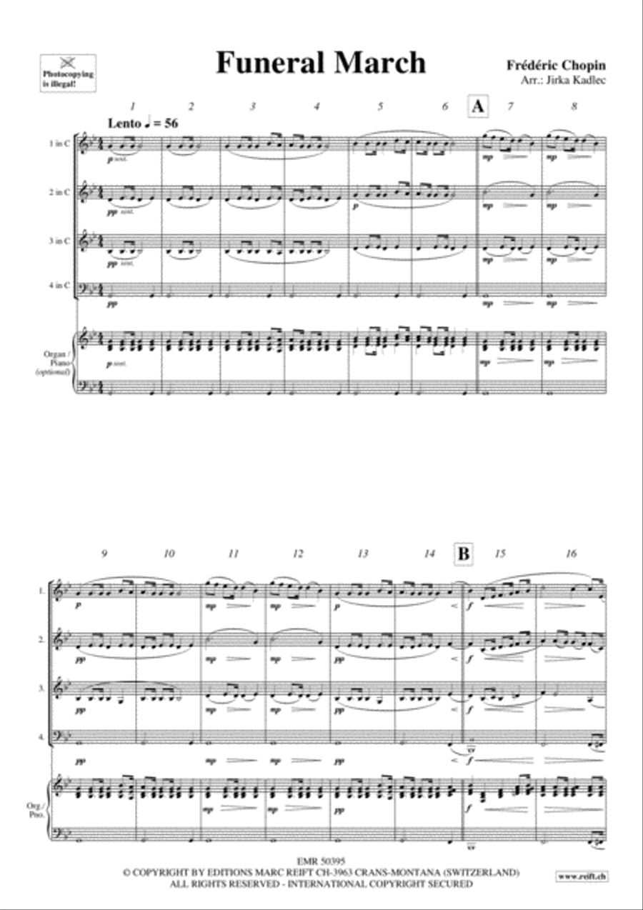 Funeral March Brass Quartet scores gallery preview page 3
