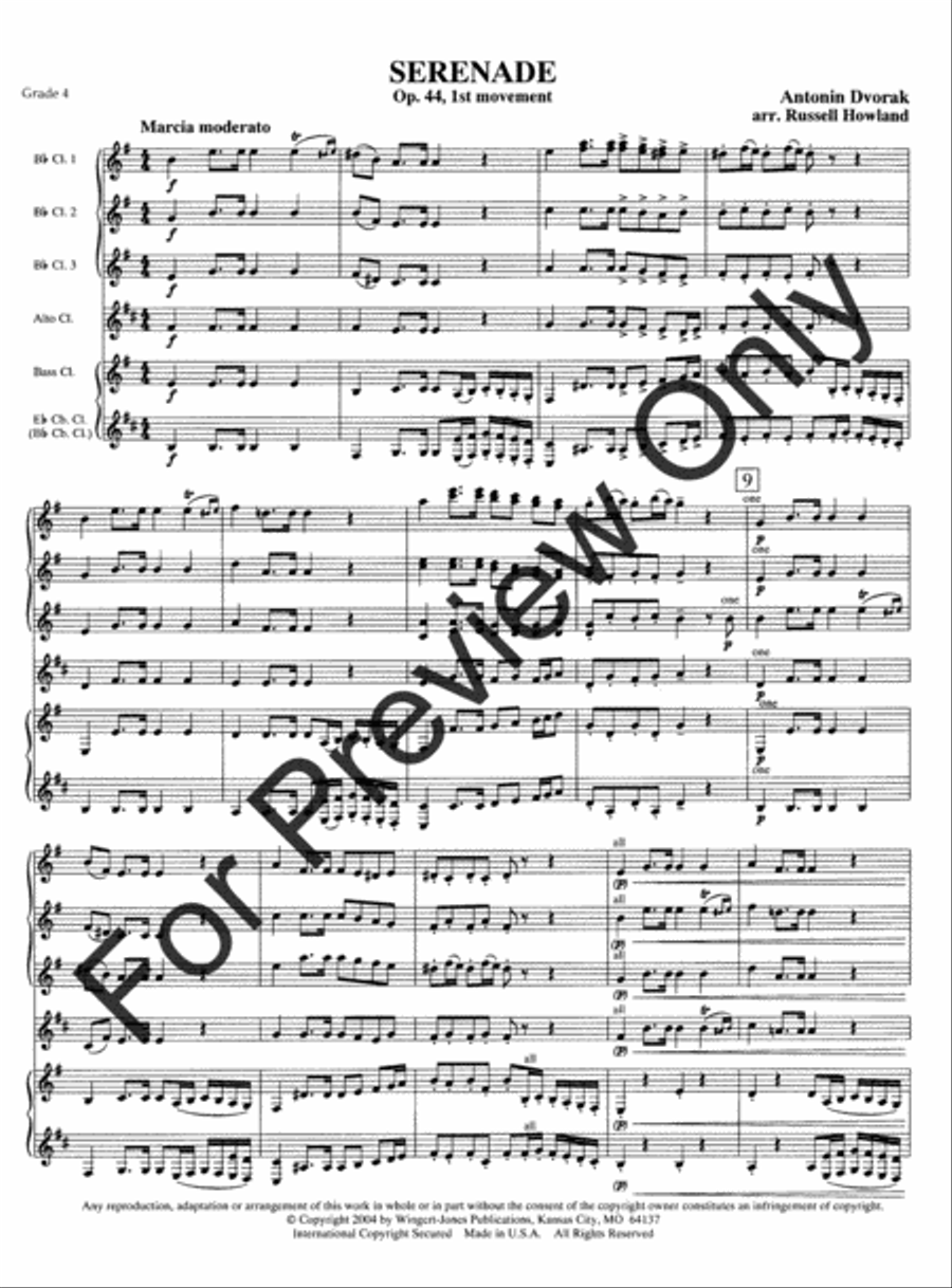 Serenade Op 44 1st Mvt Woodwind Ensemble scores gallery preview page 3