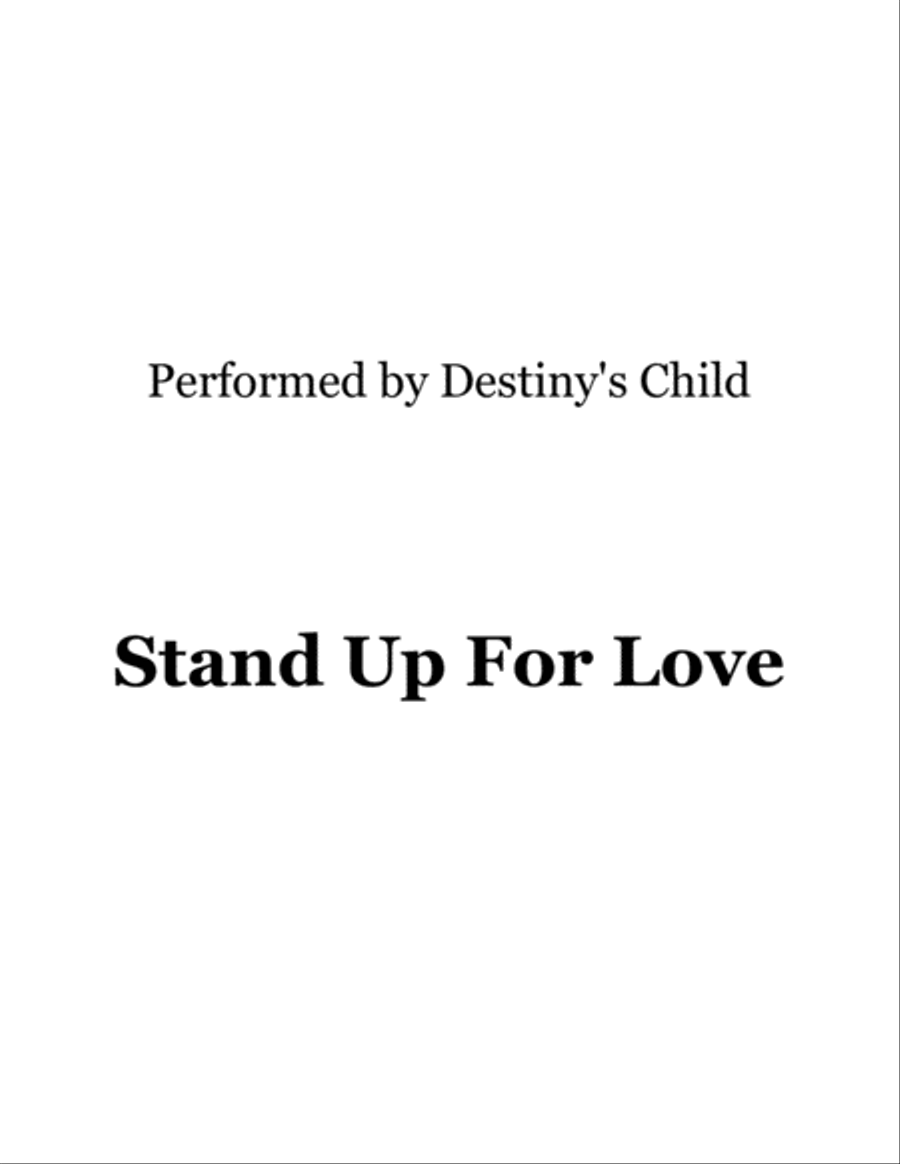 Stand Up For Love Stand Up For Love Small Ensemble scores gallery preview page 1