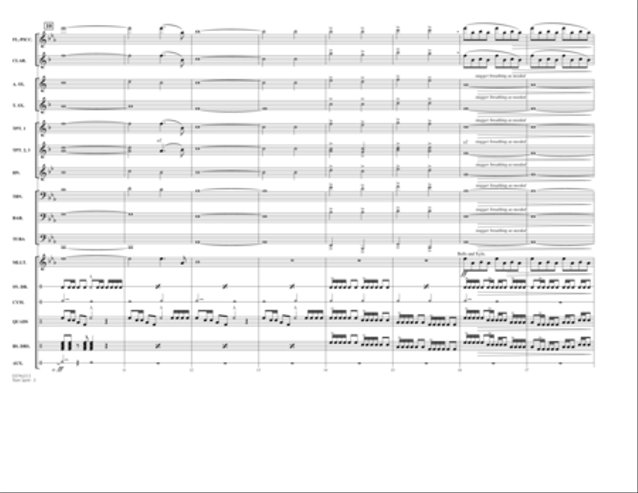 Titan Spirit (from Remember the Titans) (arr. Michael Brown) - Conductor Score (Full Score) Marching Band scores gallery preview page 3
