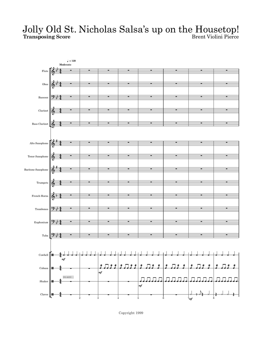 Jolly Old St. Nicholas Salsa’s up on the Housetop Concert Band scores gallery preview page 2