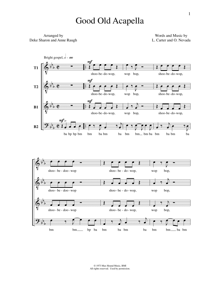 Good Old Acappella TTBB scores gallery preview page 1