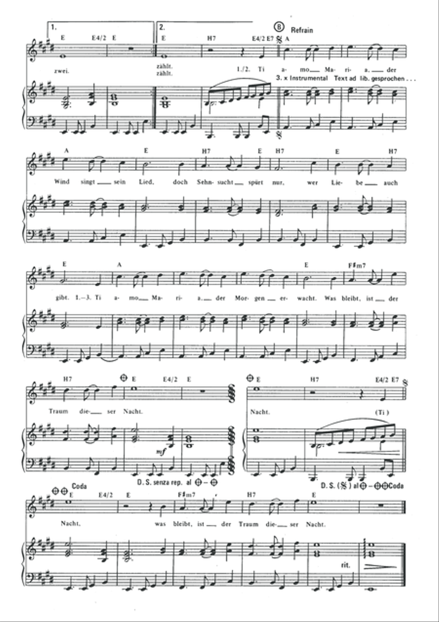 Ti amo Maria Piano, Vocal scores gallery preview page 4