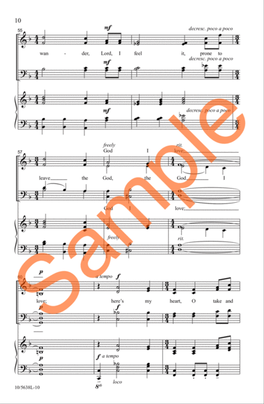 Come, Thou Fount of Every Blessing 4-Part scores gallery preview page 9