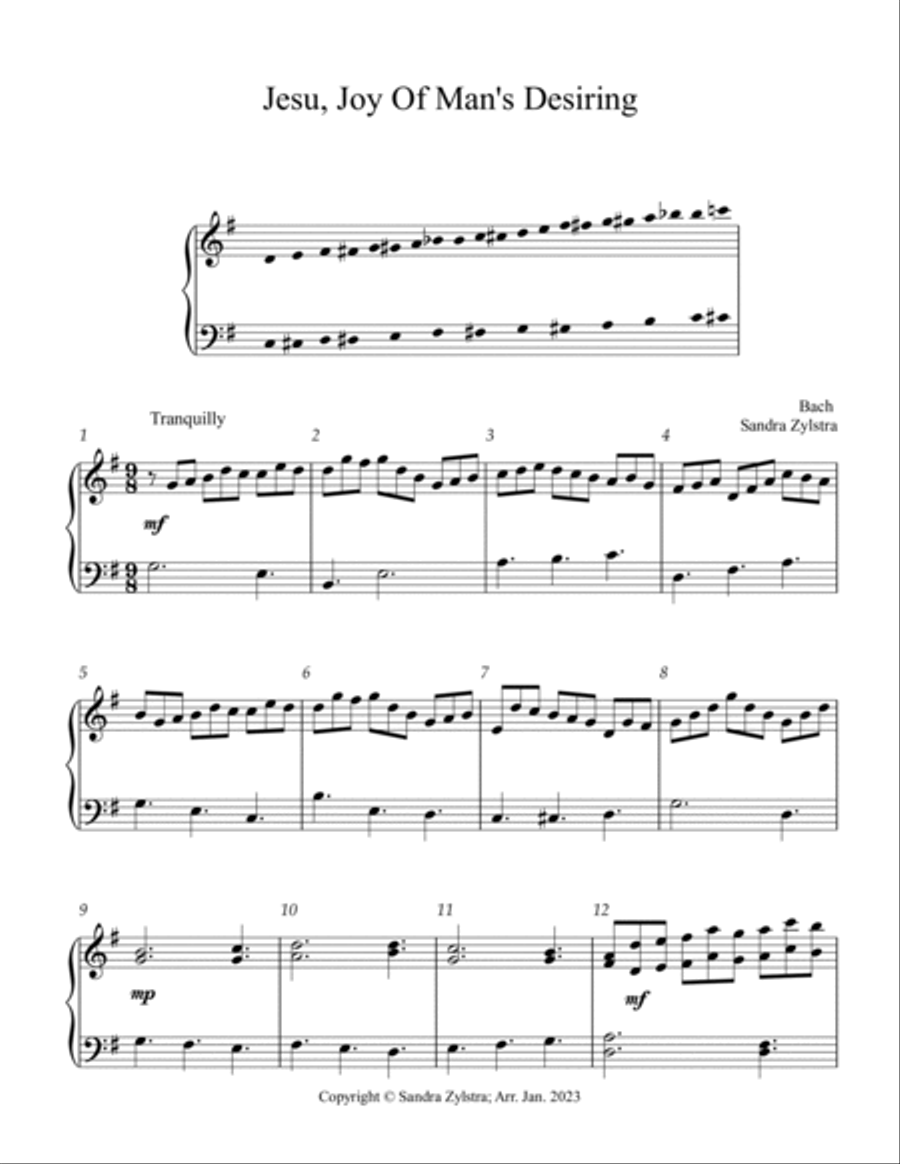 Jesu, Joy Of Man's Desiring (3 octave handbells) 3-Octaves scores gallery preview page 2